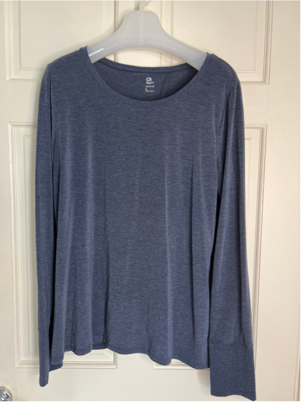 Gap Fit Tie Back Long Sleeve Tee Indigo Blue Women’s L - Picture 2 of 7